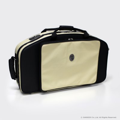 画像1: Marcus Bonna　ソプラノ＆アルトサックス用ダブルケース　【MBSSAS】　【レザー製】 　【アイボリー×ブラック】　【メタルロゴ：シルバー】　【特注モデル】