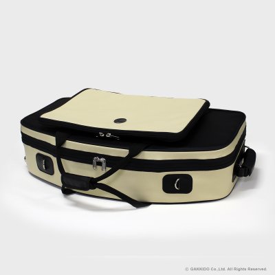 画像4: Marcus Bonna　ソプラノ＆アルトサックス用ダブルケース　【MBSSAS】　【レザー製】 　【アイボリー×ブラック】　【メタルロゴ：シルバー】　【特注モデル】