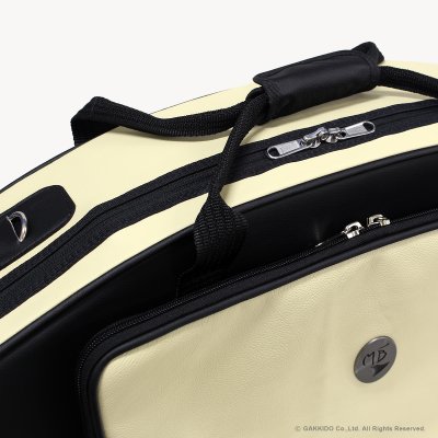 画像5: Marcus Bonna　ソプラノ＆アルトサックス用ダブルケース　【MBSSAS】　【レザー製】 　【アイボリー×ブラック】　【メタルロゴ：シルバー】　【特注モデル】