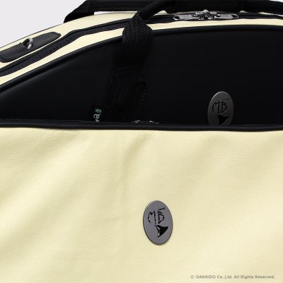 画像6: Marcus Bonna　ソプラノ＆アルトサックス用ダブルケース　【MBSSAS】　【レザー製】 　【アイボリー×ブラック】　【メタルロゴ：シルバー】　【特注モデル】