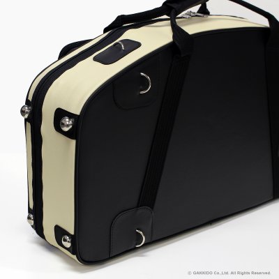 画像8: Marcus Bonna　ソプラノ＆アルトサックス用ダブルケース　【MBSSAS】　【レザー製】 　【アイボリー×ブラック】　【メタルロゴ：シルバー】　【特注モデル】