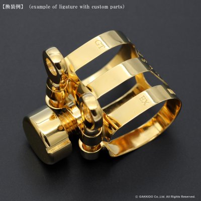 画像9: BULLSEYE　Bulls EX　テナーサックス用リガチャー　対応：Dave Guardala Metal　【GP】　【特注 3-Band仕様】