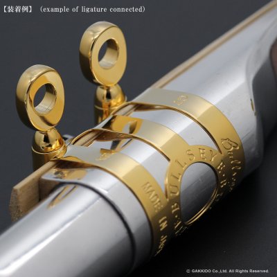 画像15: BULLSEYE　Bulls EX　テナーサックス用リガチャー　対応：Dave Guardala Metal　【GP】　【特注 3-Band仕様】